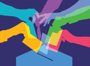 casting ballots illustration